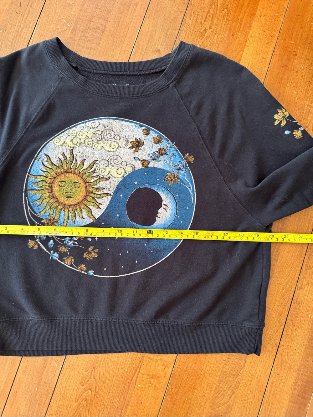 Rebellious One Whimsigoth Celestial Sun Moon Graphic Fleece Crewneck Sweatshirt - Picture 9 of 11